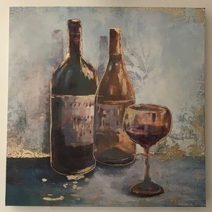 Vintage Wall Art — Rustic Wine bottle hanging frame.